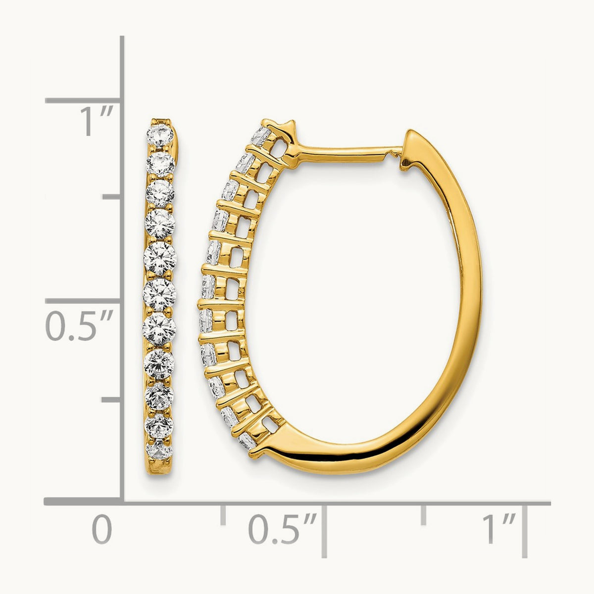 Diamond Hinged Hoop Earrings — 14K Yellow Gold