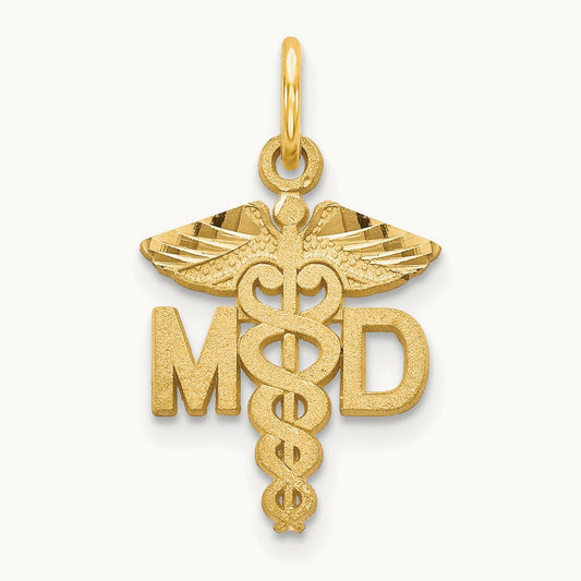 M.D. Caduceus Charm, 14K