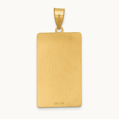 Justice Tarot Card Pendant, 14K Yellow Gold