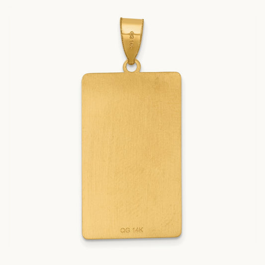 Justice Tarot Card Pendant, 14K Yellow Gold