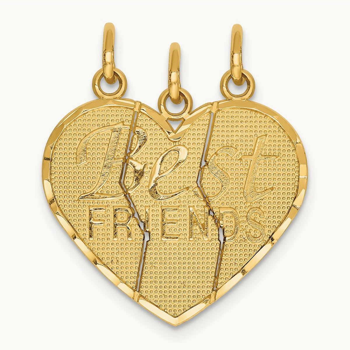 3 piece Break-apart BEST FRIENDS Charm Set, 14K