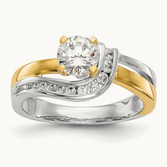 Peg Set Semi-Mount Bypass Engagement Ring, 0.15 ct tw