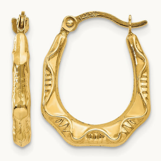 Hollow Oval Hoop Earrings — photo set