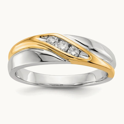 Diamond Mens Ring, 14K Two-tone