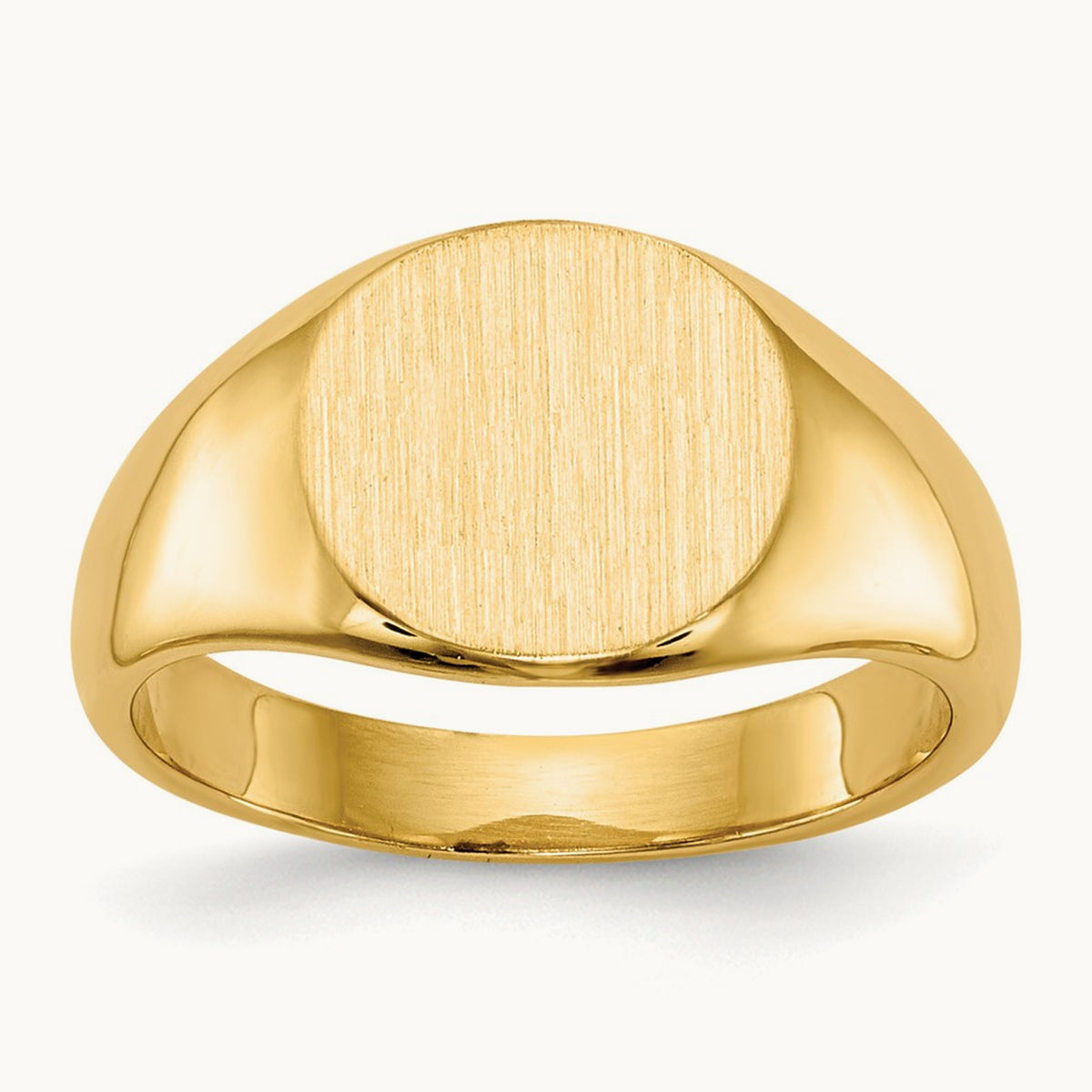 Closed Back Child's Signet Ring — 14K Yellow Gold, 8.5x8.5mm, 3