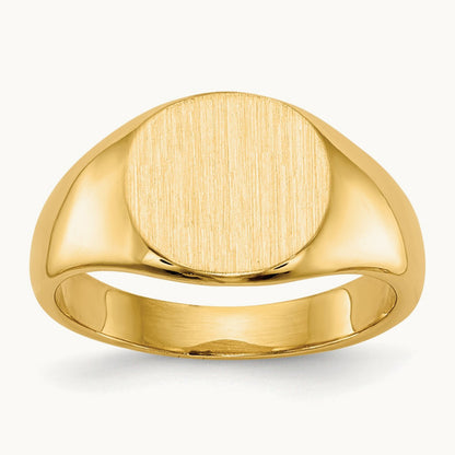 Closed Back Child's Signet Ring — 14K Yellow Gold, 8.5x8.5mm, 3