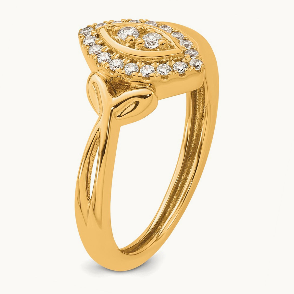 Complete Diamond Marquise Cluster Engagement Ring — 14K Yellow Gold