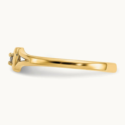 Diamond Heart Toe Ring — 14K Yellow Gold