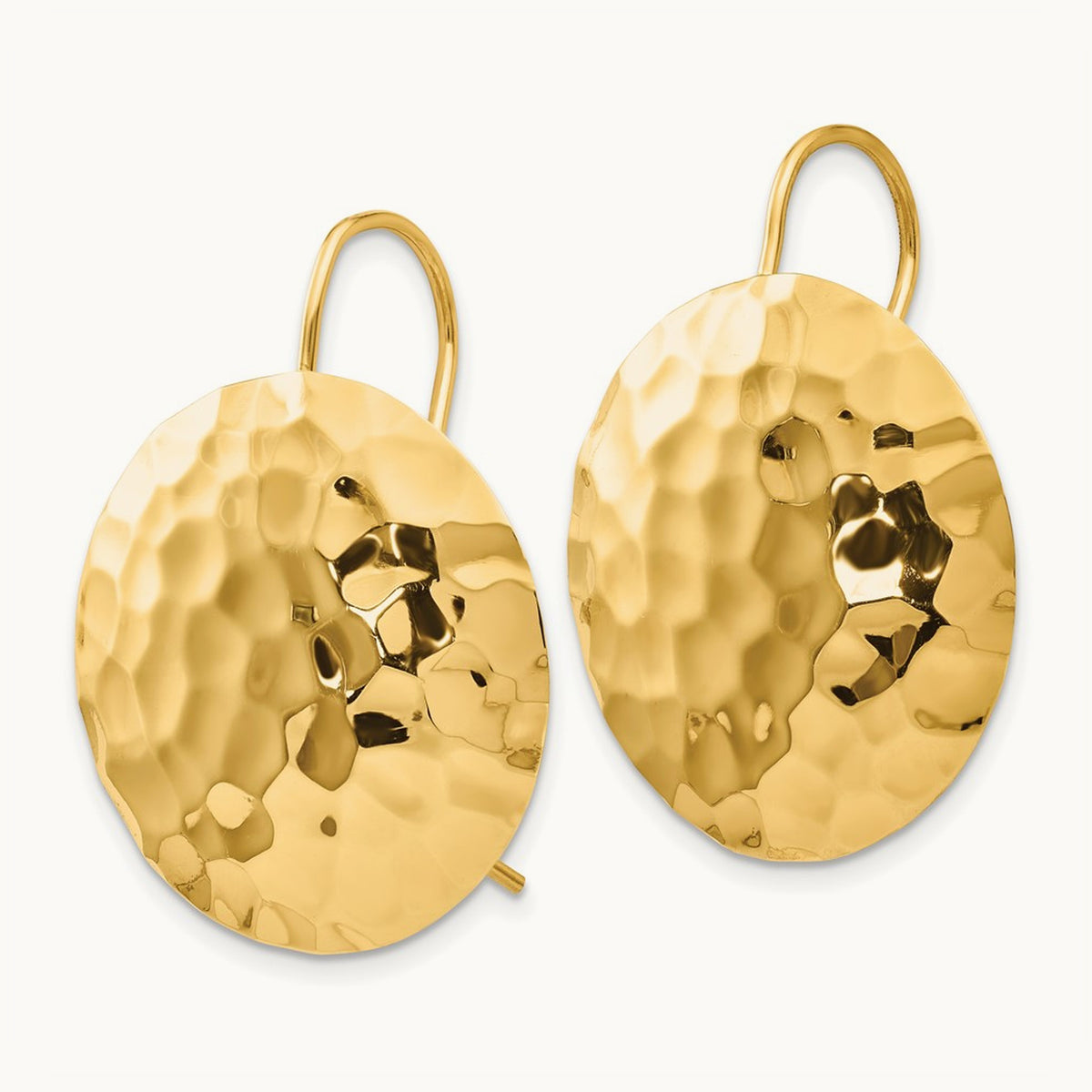 Hammered Circle Earrings — 29mm