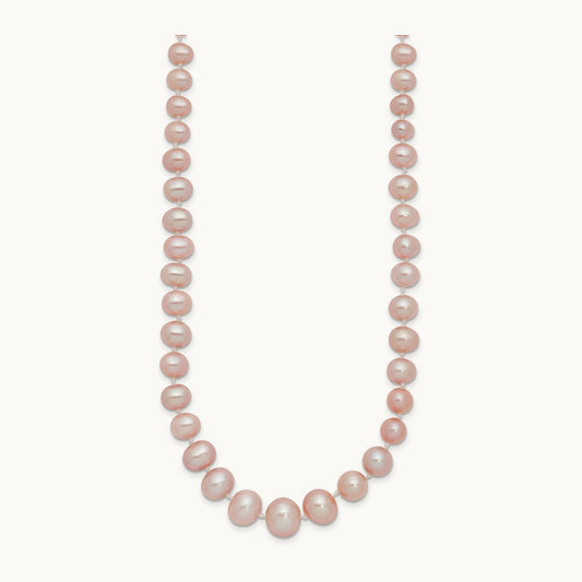 4- Purple Freshwater Cultured Pearl Graduated Necklace, 8mm, 14K