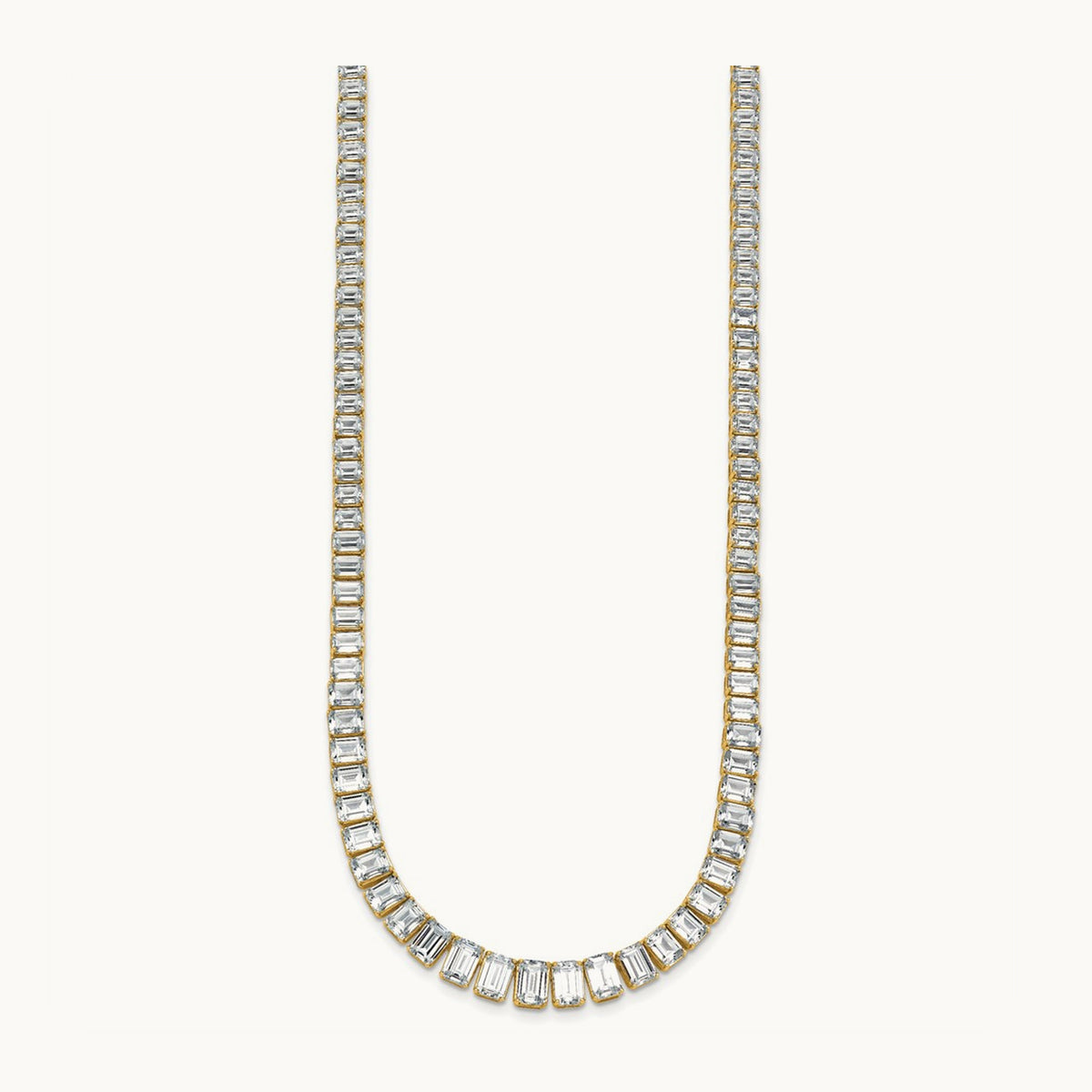Emerald Graduated Tennis Necklace, 29.25 ct tw Lab-Grown Diamond