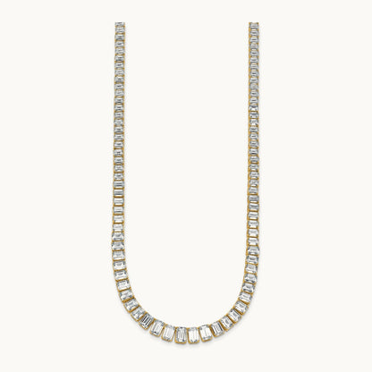 Emerald Graduated Tennis Necklace, 29.25 ct tw Lab-Grown Diamond