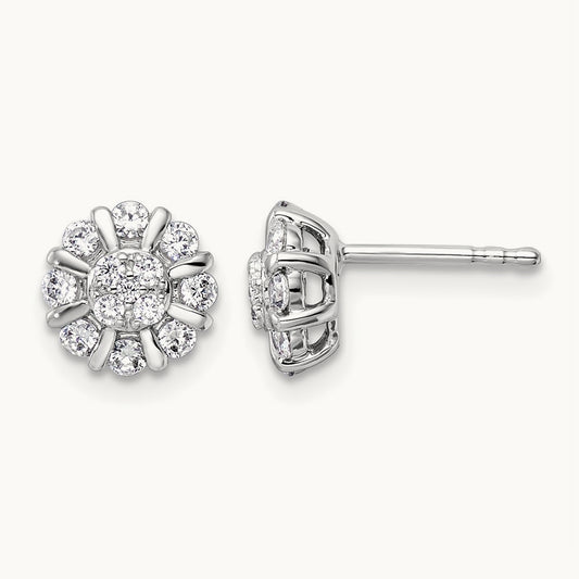 Halo Post Earrings, 0.50 ct tw Lab-Grown Diamond