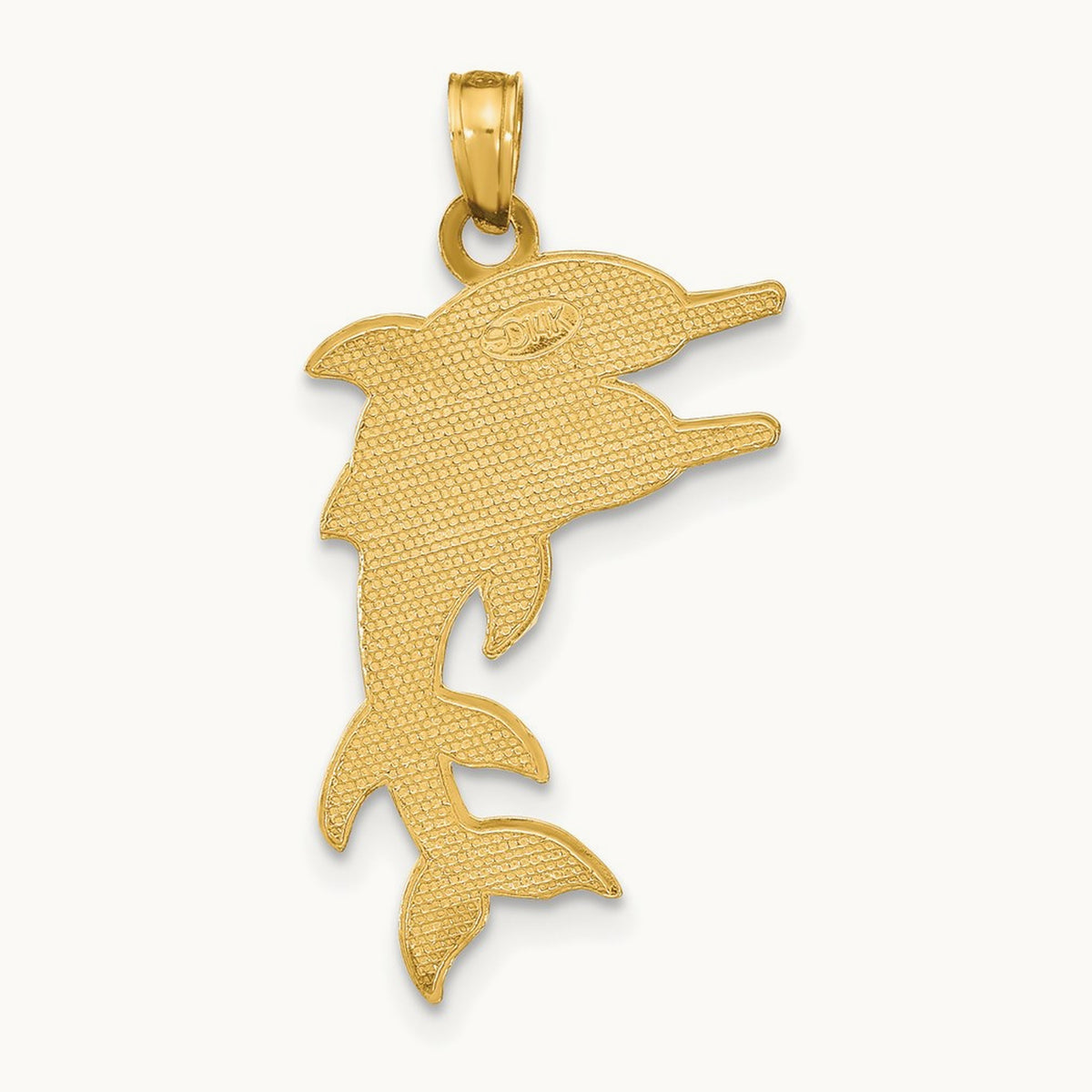 2-D Two Jumping Dolphins Charm, 14K