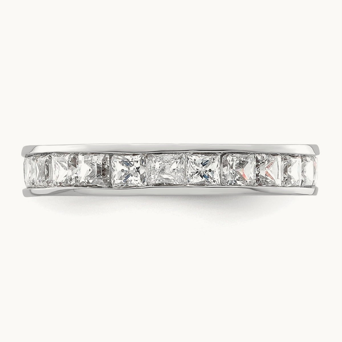 Polished Princess Channel Set Diamond Eternity Band, 2.00 ct tw — 14K White Gold