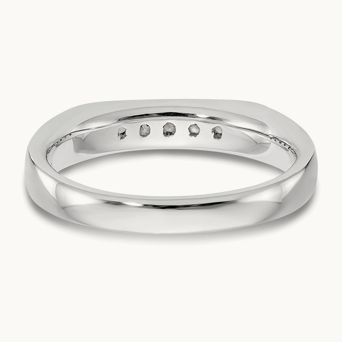 5-Stone Diamond Channel Band, 14K White Gold