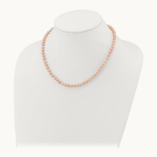 Pink Near Round Freshwater Cultured Pearl Necklace — 16mm