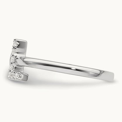 Initial L Adjustable Ring, 0.10 ct tw Lab-Grown Diamond
