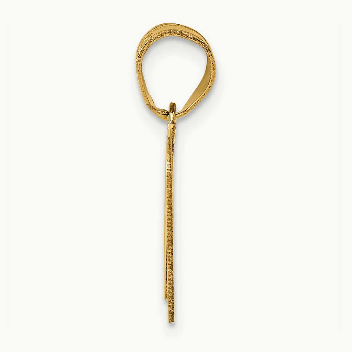 Polished Script Initial Pendant — 14K Yellow Gold, W