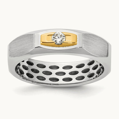 14ktt IB Goodman Mens Satin Complete 1/10ct Diamond Ring