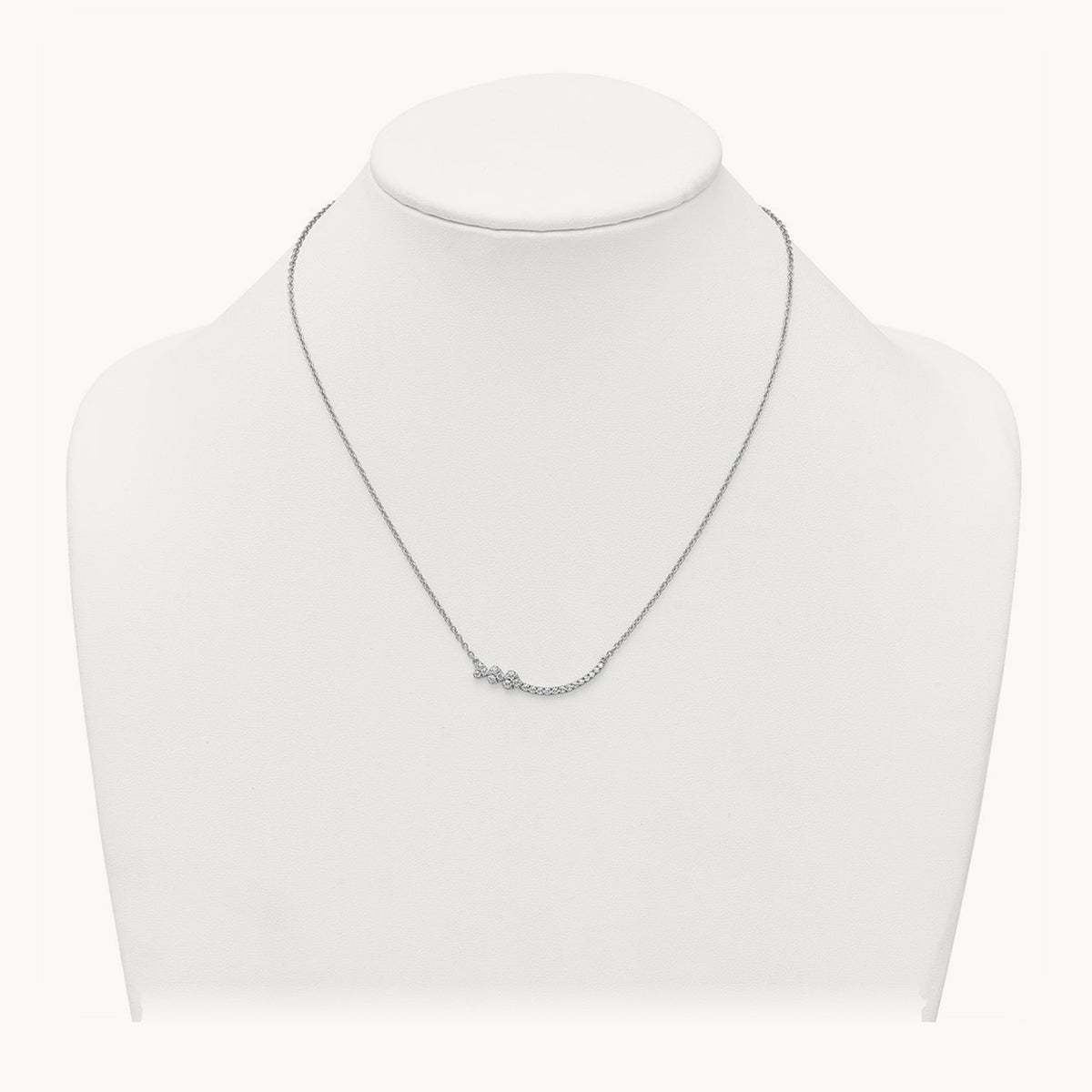 Fashion Hearts Bar Necklace, 0.25 ct tw Lab-Grown Diamond — 14K White Gold