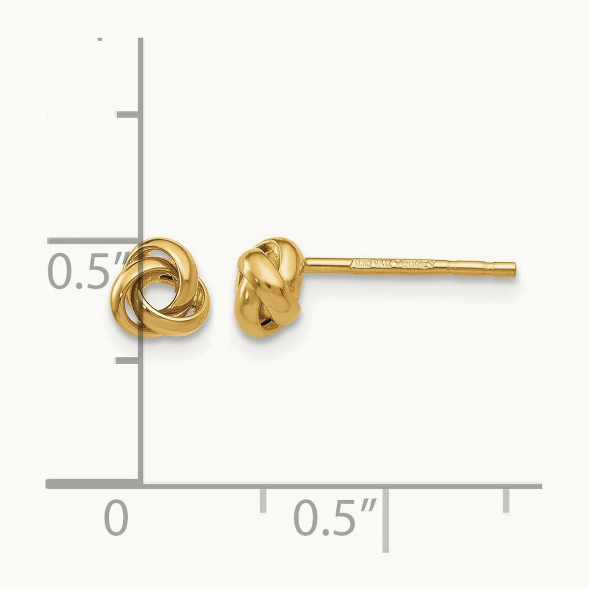 Polished Knot Post Earrings, 14K