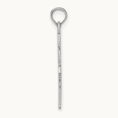 Solid Alabama State Pendant — 14K White Gold