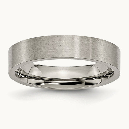 Titanium Flat 5mm Brushed Band