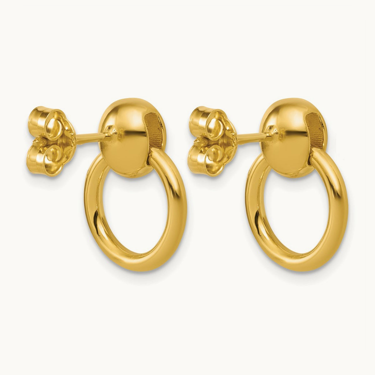 Polished Circle Dangle Post Earrings — Leslie's — photo set