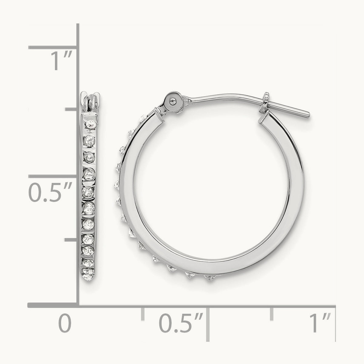 WG Diamond Fascination Dia. Dust/Accent Hoop Earrings, 14K