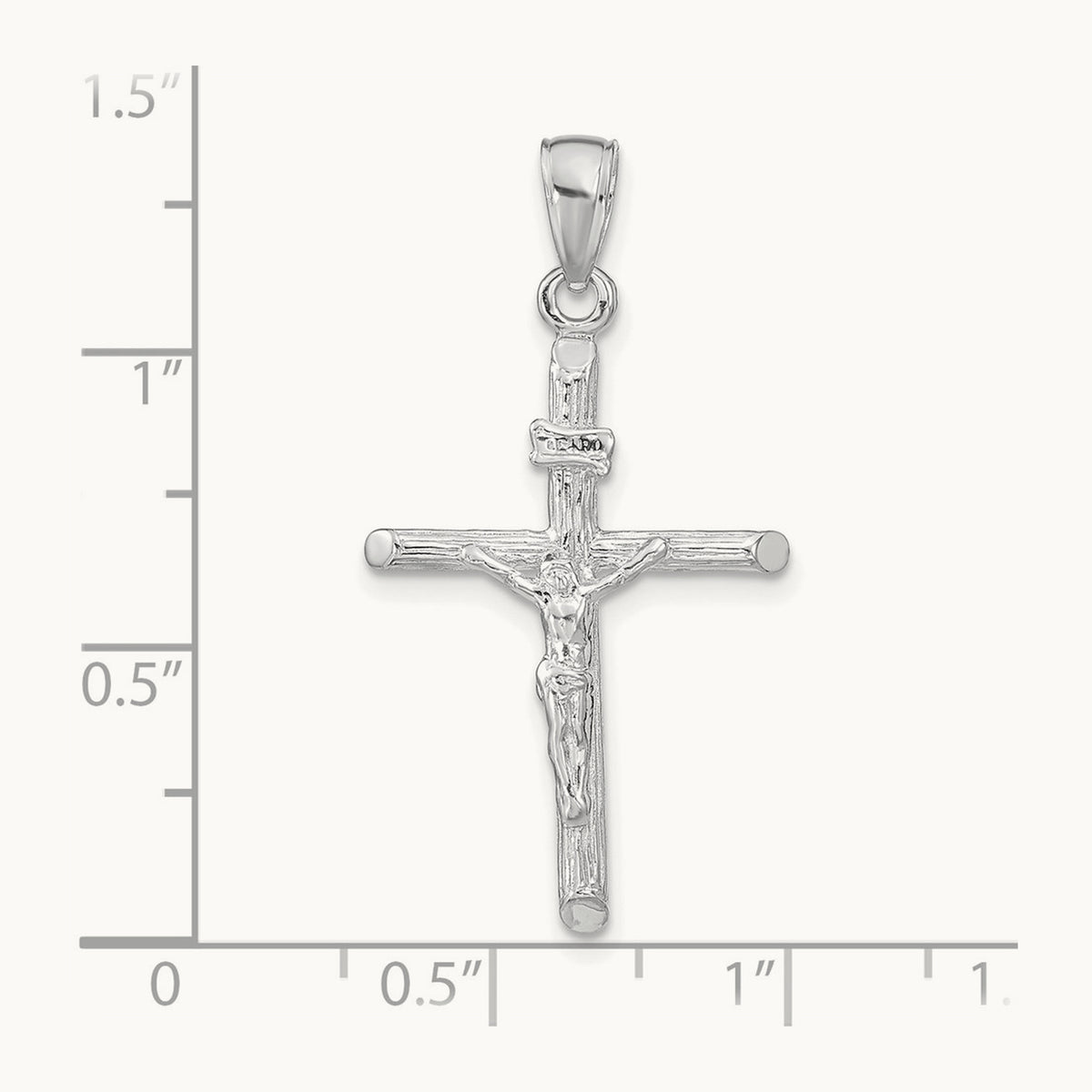 Crucifix Pendant — 14K White Gold