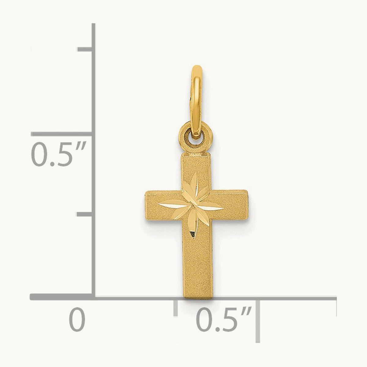 Tiny Cross Charm, 14K