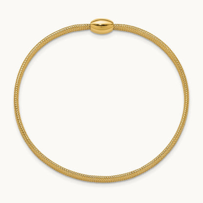 Polished Onyx Mesh Slip-on Stretch Bracelet, 14K — Leslie's
