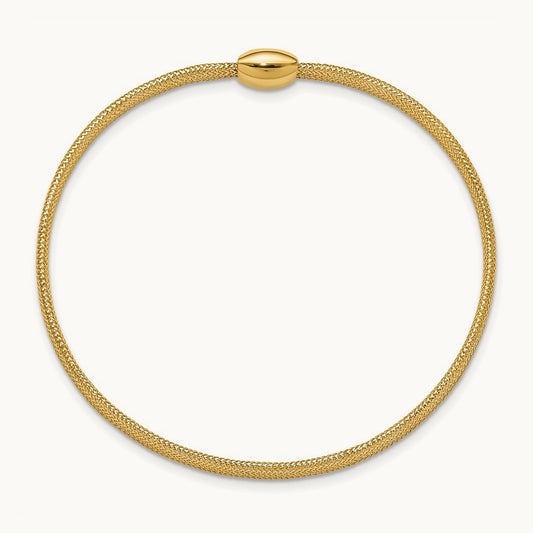 Polished Onyx Mesh Slip-on Stretch Bracelet, 14K — Leslie's