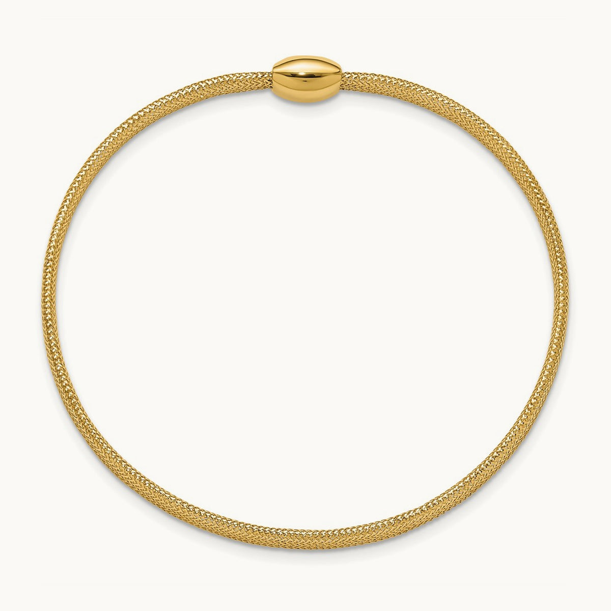 Polished Onyx Mesh Slip-on Stretch Bracelet, 14K — Leslie's