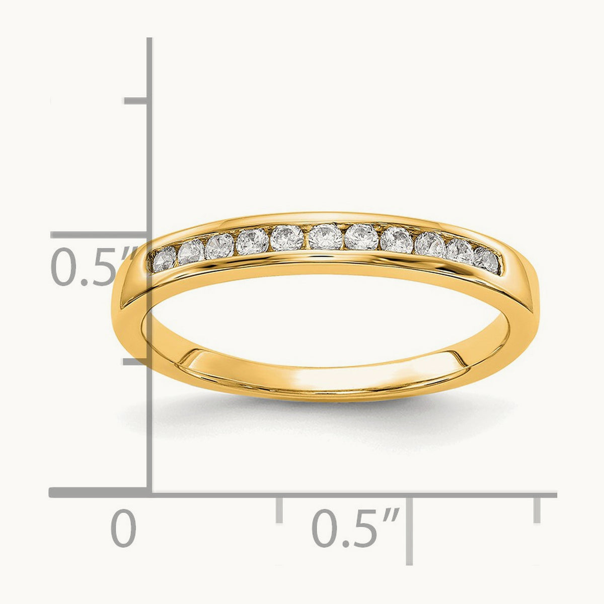Channel Set Band, 0.10-1.00 ct tw Lab-Grown Diamond — 1/5 ct, 14K Yellow Gold