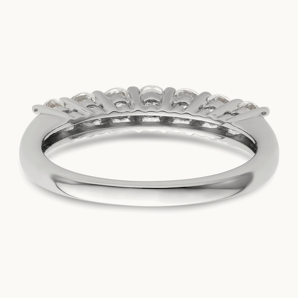 7-Stone Diamond Band, 14K White Gold