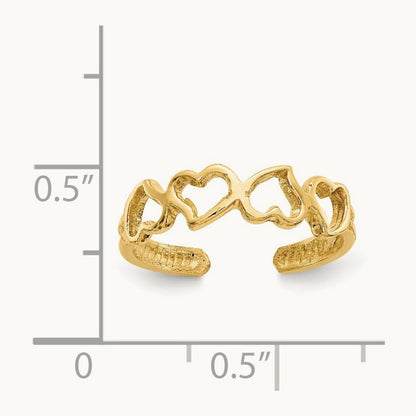 Heart Toe Ring, 14K