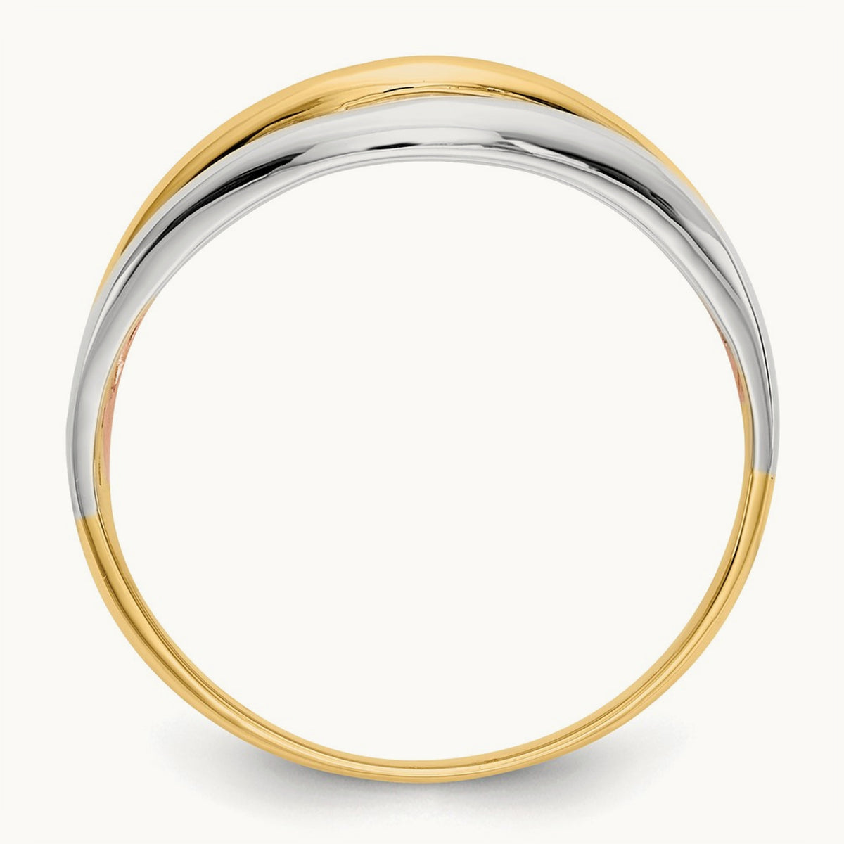 Tri-Color Open Fancy Ring, 14K