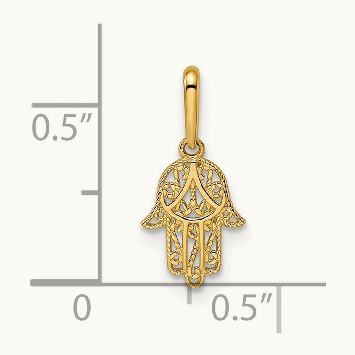 Hamsa Pendant, 14K