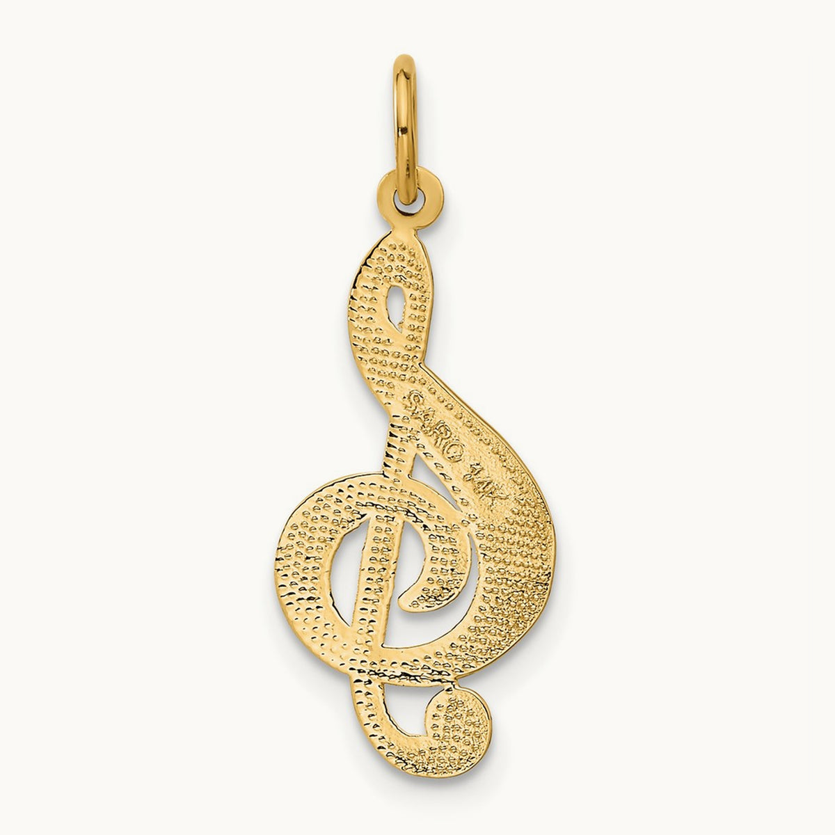 Treble Clef Charm — 14K Yellow Gold