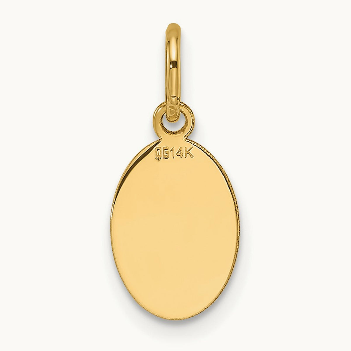 Plain .013 Gauge Engravable Oval Disc Charm — 17.9mm