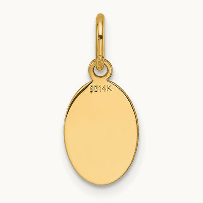 Plain .013 Gauge Engravable Oval Disc Charm — 17.9mm