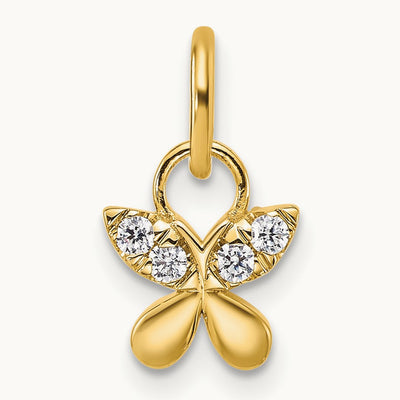 Polished Diamond Butterfly Charm — photo set