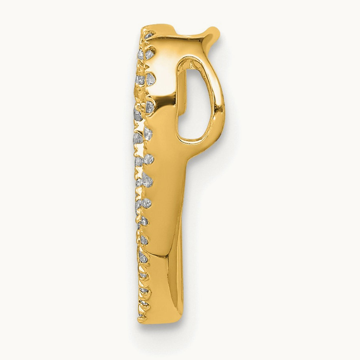 Diamond Vintage Heart Chain Slide — 14K Yellow Gold