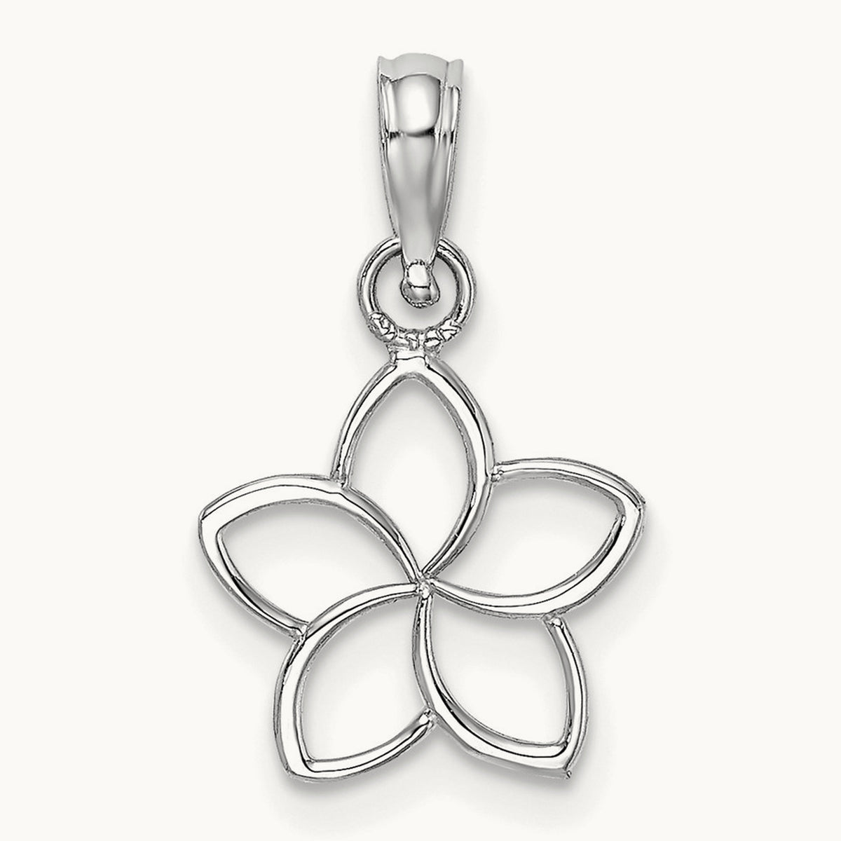 Cut Out Flower Charm, 14K White Gold