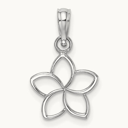Cut Out Flower Charm, 14K White Gold