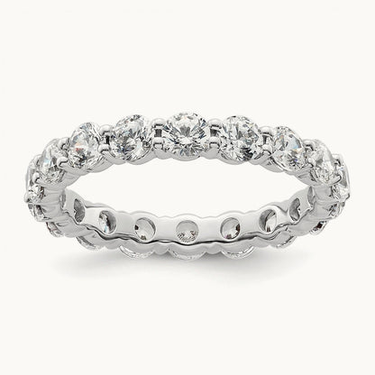 Polished Shared Prong Diamond Eternity Band, 2.00 ct tw — 14K White Gold