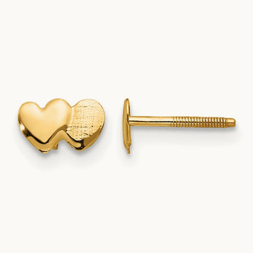 Madi K Double Heart Earrings, 14K
