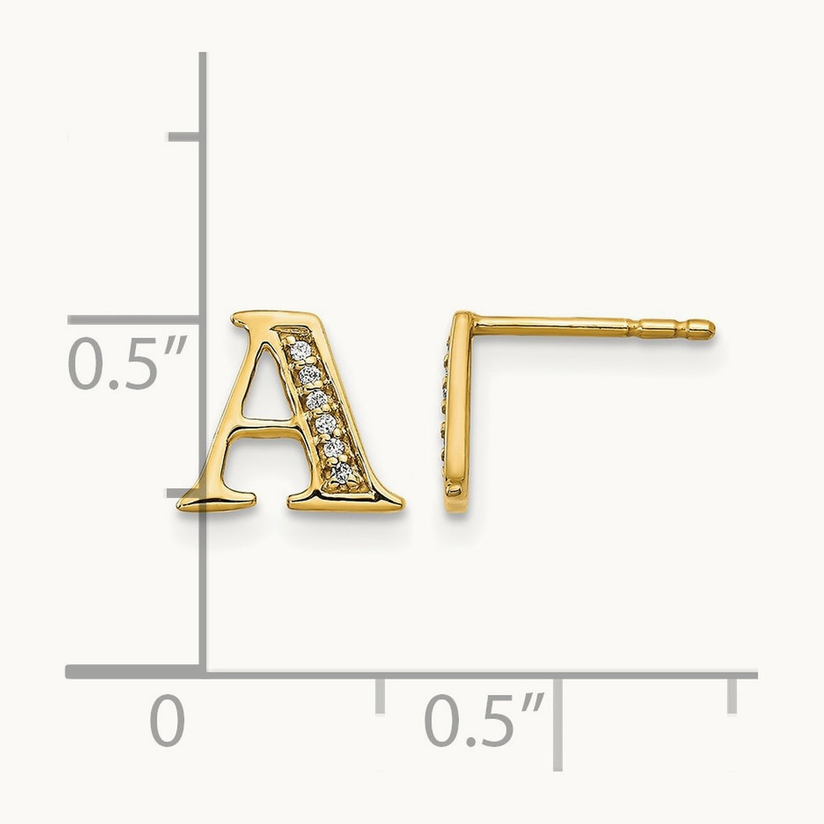 Diamond Earrings — 14K Yellow Gold, 8mm, A